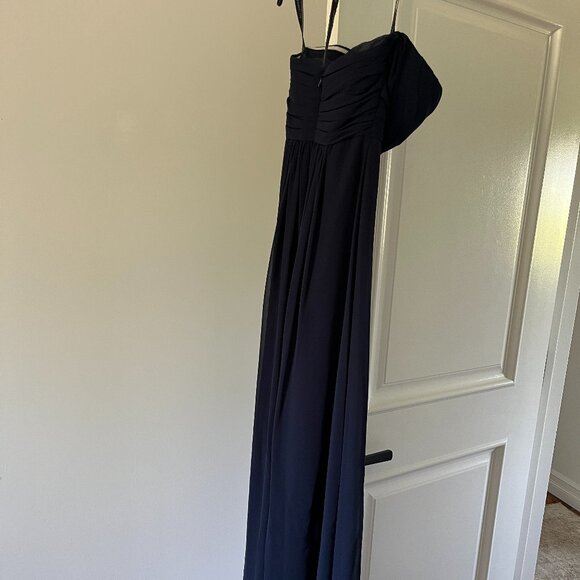 Strapless, Navy -  Bill Levkoff Full Length Dress Size 6 - Picture 4 of 5